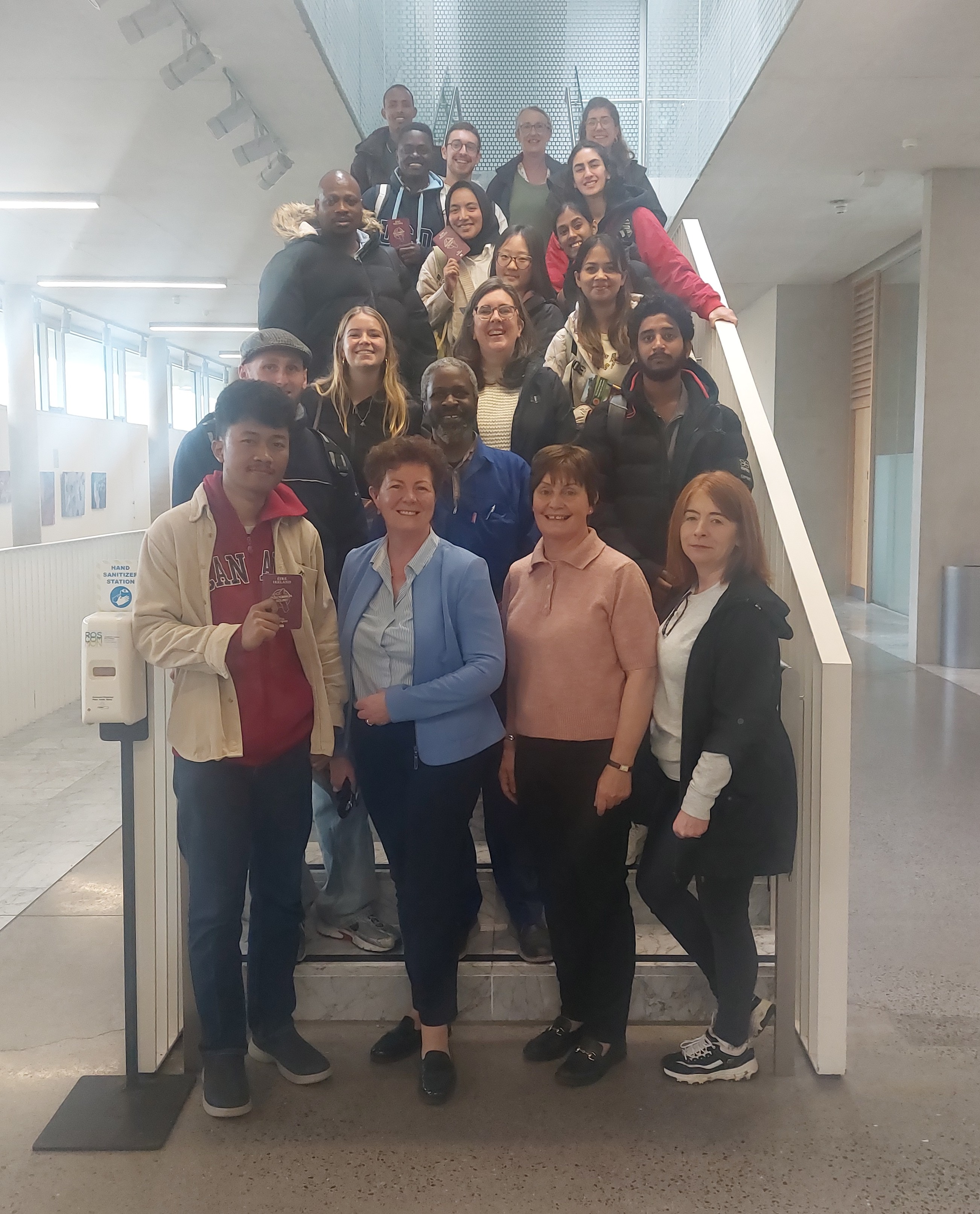 Group of students standing on steps